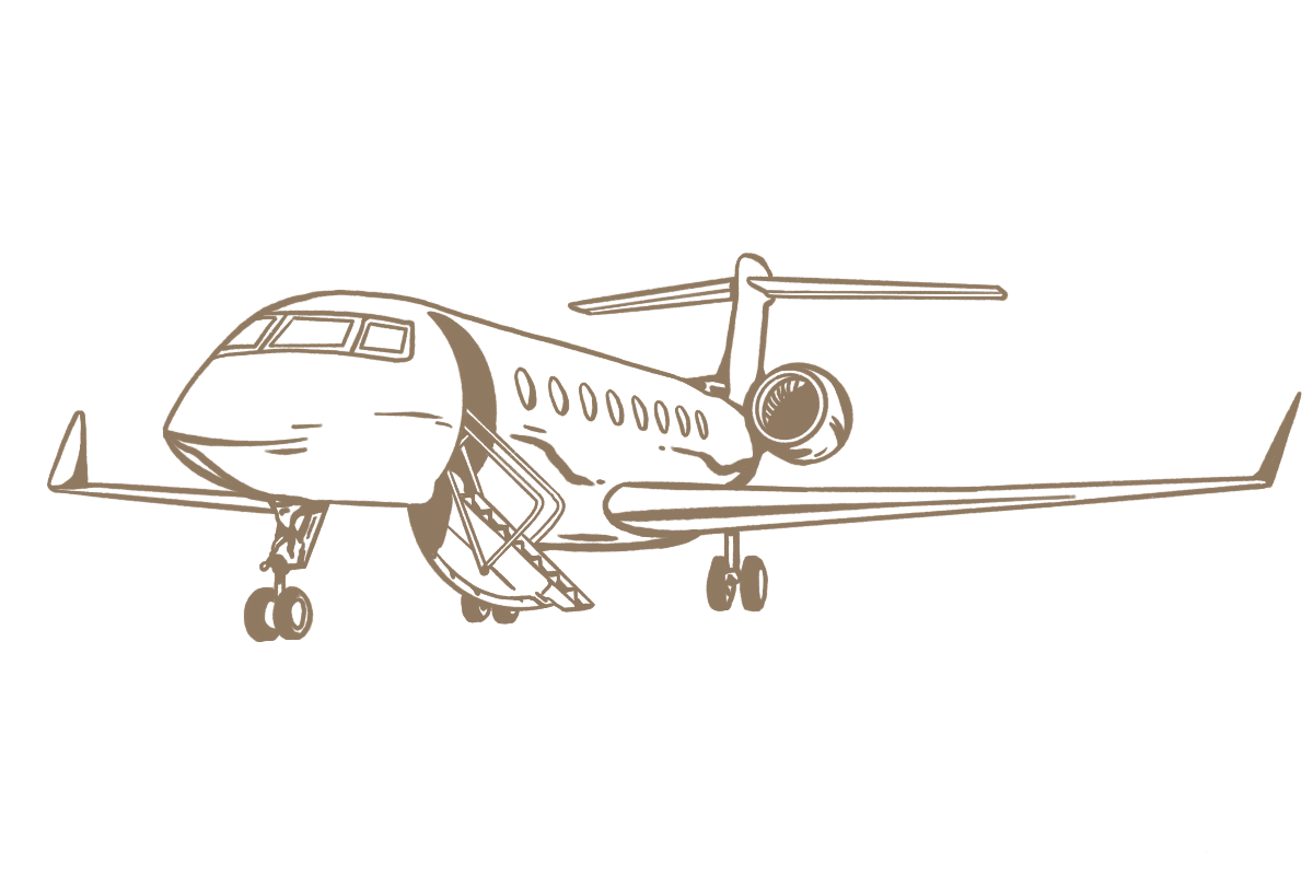 Illustration of a jet on the runway